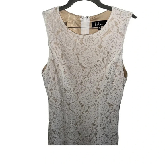Lulu's White Ivory Lace Midi Dress Size Medium - Picture 2 of 8